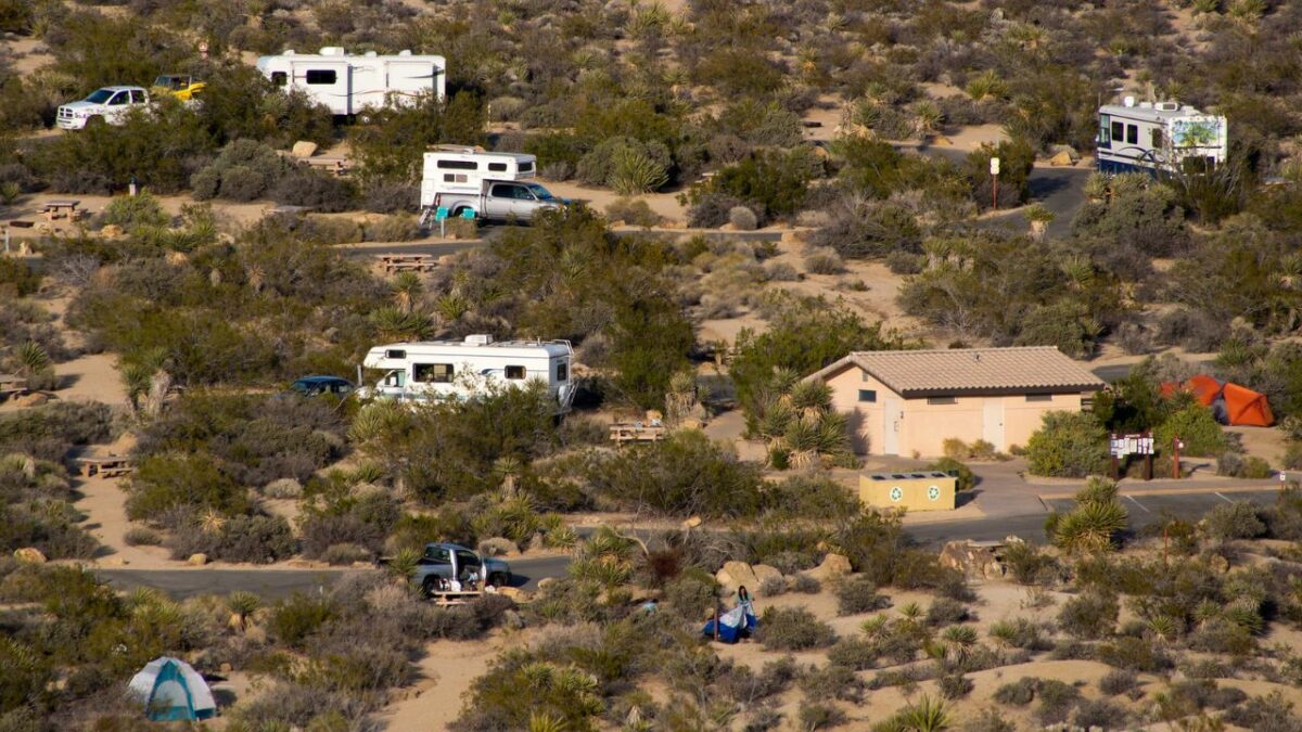 Cars and RVs at Cottonwood Campground