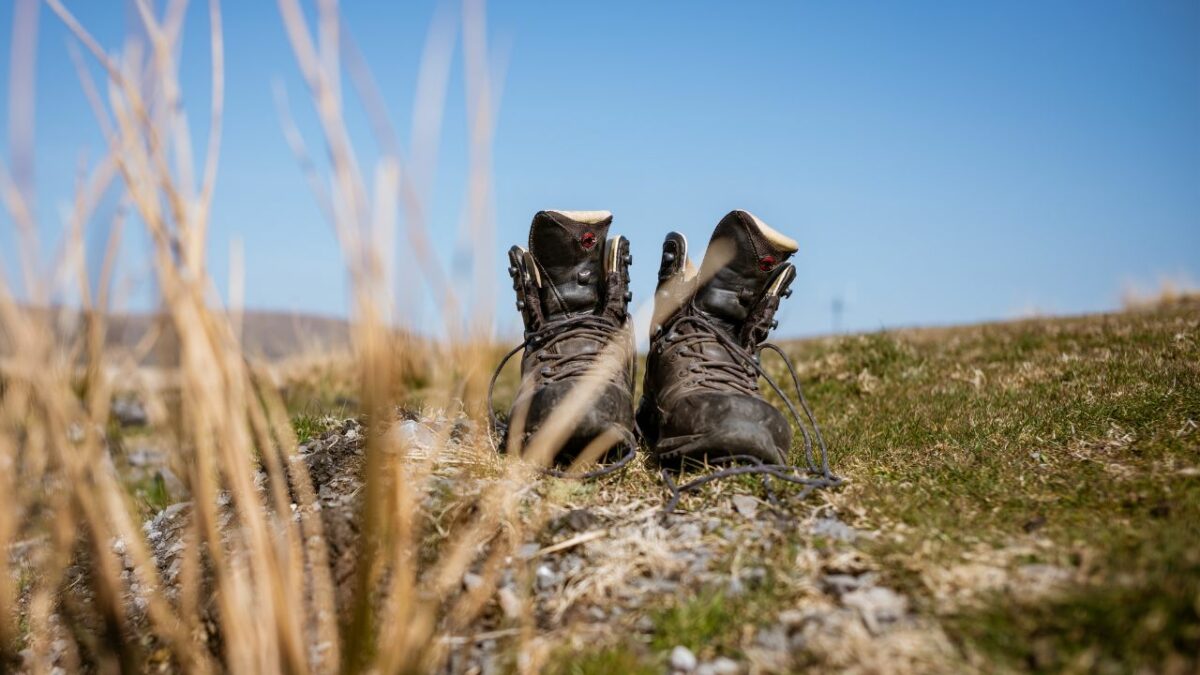 Hiking boots in Brecon Beacons 