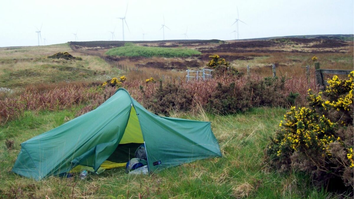 A tent in the Scottish wilderness